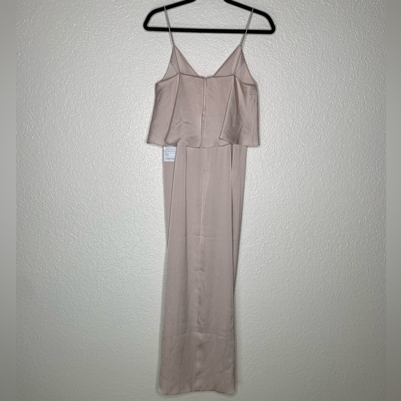 Shona Joy Luxe Frill Tulip Hem Cocktail Women Dress Slim Blush Pink Size 4 - Picture 3 of 13